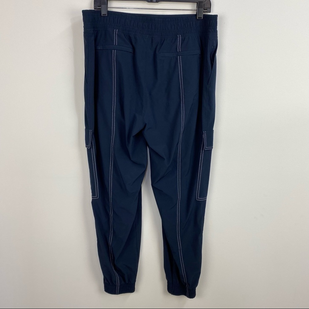 Athleta Navy Blue Cargo Joggers Athletic Activewear Y2k Hiking Sporty Pants - Picture 2 of 9